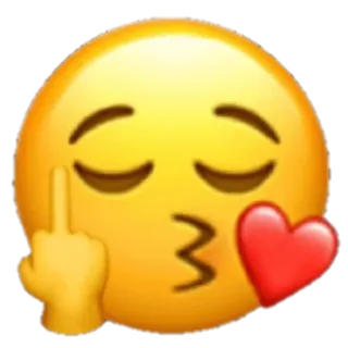 😍 Biểu tượng cảm xúc, Ngón giữa, Trái tim, Nụ hôn, Xúc phạm, Cử chỉ whatsapp sticker