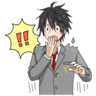 ‼ anime, cartoon, shocked, surprised, character, expression, manga telegram sticker