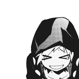 😂 anime, manga, character, hoodie, smile, cartoon telegram sticker