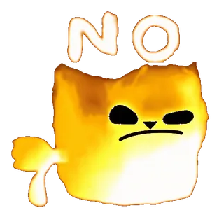 👎 NO 不, 拒绝, 不喜欢, 踩, 卡通猫, 猫, 动物, 负面 telegram sticker
