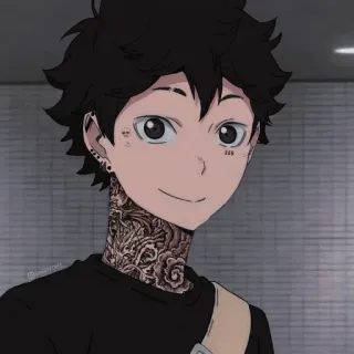 🖤 Аниме, Персонаж, Татуировки, Парень, Мультфильм, Искусство telegram sticker