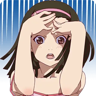 😧 Anime, Gadis, Terkejut, Takut, Gadis Anime telegram sticker