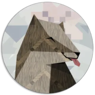 😝 animale, lupo, cane, cartone animato, geometrico telegram sticker