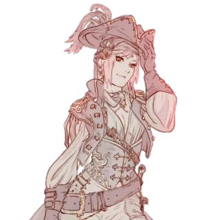 🕵 pirate, woman, hat, fantasy, character, art, illustration telegram sticker