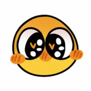 🥺 Emoji, Sonriente, Mono, Amarillo, Kawaii telegram sticker