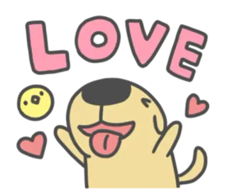 🤗 LOVE amour, chien, chiot, mignon, coeurs, affection whatsapp sticker