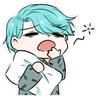 😴 chibi, carino, assonnato, stile anime, illustrazione, cartone animato telegram sticker