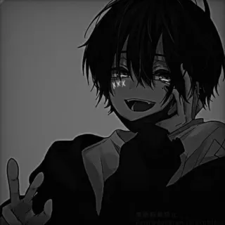 ◼️ Anime, Postać, Ilustracja, Kreskówka, Mroczna estetyka telegram sticker
