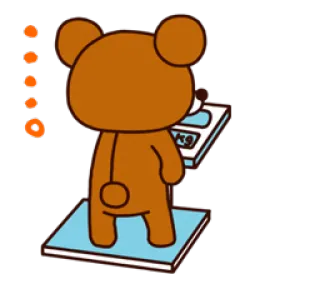😨 kg หมี, เครื่องชั่ง, น้ำหนัก, กิโลกรัม telegram sticker