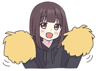 🙋‍♀️ cheerleader, anime, manga, cheering, cartoon, kawaii, cute telegram sticker