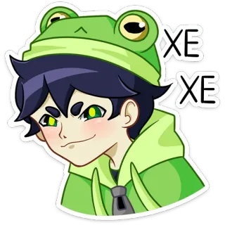 😃 XE
XE 青蛙, 动漫, 男孩, 可爱, 连帽衫 whatsapp sticker