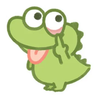 🤪 cartoon, animal, dinosaur, middle finger, offensive gesture, cute telegram sticker