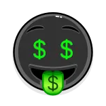🤑 money, dollar signs, emoji, greedy, cash, wealth, finance telegram sticker