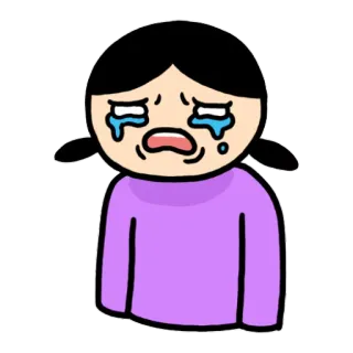 😭 płacz, smutny, kreskówka, dziewczyna, emocjonalny, łzy telegram sticker