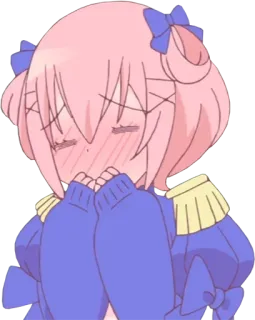 😳 anime, cute, character, military uniform, pink hair telegram sticker