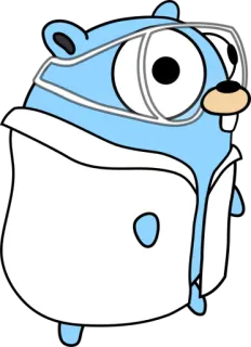 👨 Go Gopher Gopher, Lenguaje Go, Mascota, Programación, Dibujos animados, Gafas telegram sticker