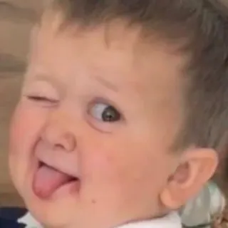 😉 Hasbulla Magomedov Hasbulla, Meme, mono, guiño, lengua whatsapp sticker