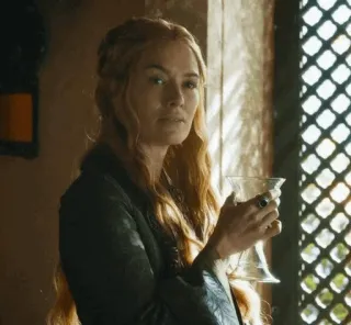 😐 Cersei Lannister Game of Thrones Cersei, Lannister, Game of Thrones, Personnage, Série TV, Boisson telegram sticker