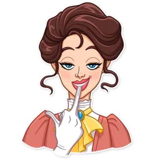 🖕 wanita, jari, mulut, stiker, retro, kartun telegram sticker