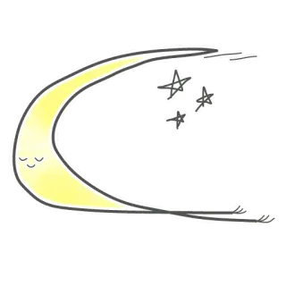 🌛 luna, estrellas, dormir, creciente, noche, sueño telegram sticker