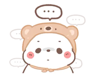 💬 fofo, urso, adesivo, pensando, adorável, kawaii telegram sticker