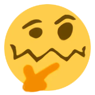 🤔 thinking, emoji, pondering, curious, doubtful telegram sticker