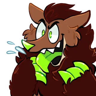 😈 оборотень, монстр, мультфильм, пушистый, существо, фэнтези telegram sticker