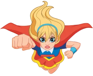 👊 Supergirl superhero, girl, flying, cartoon, DC Comics, comic book telegram sticker