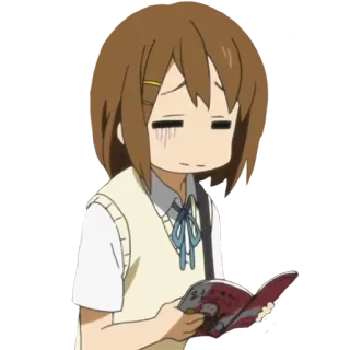 🤨 Yui Hirasawa K-On! Anime, Fille, Uniforme scolaire, Manga, Personnage whatsapp sticker
