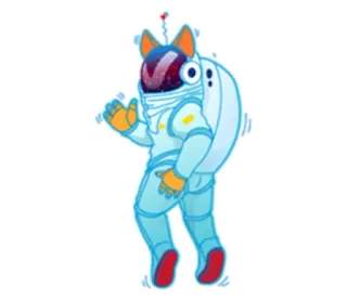 👋 astronaut, space, cartoon, cat, cute telegram sticker