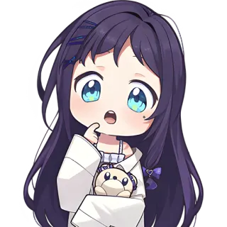 😦 Аниме, Милый, Мультфильм, Девушка, Чиби, Кавай telegram sticker