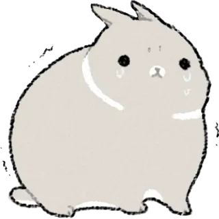 ☹️ Hase, Kaninchen, weinend, traurig, süß, Tier, Aufkleber telegram sticker