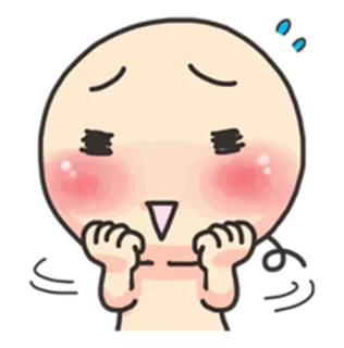 😘 คาวาอิ, น่ารัก, อิโมจิ, สติกเกอร์, ตัวการ์ตูน, เขินอาย, ขี้อาย, ประหม่า telegram sticker