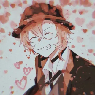 ❤️ Chuuya Nakahara Bungou Stray Dogs Anime, Chuya Nakahara, Bungou Stray Dogs, Personnage, Coeurs telegram sticker