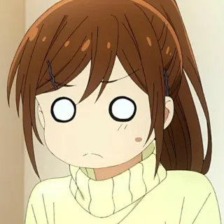 🤨 anime, chica, sorprendida, impactada, dibujos animados telegram sticker