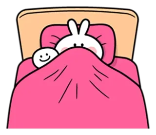 😴 bed, sleep, cartoon, bunny, cute telegram sticker