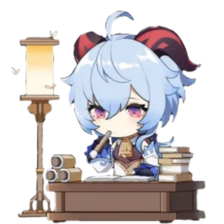 🤔 Ganyu Genshin Impact Anime, Chibi, Ganyu, Genshin Impact, Videojuego telegram sticker
