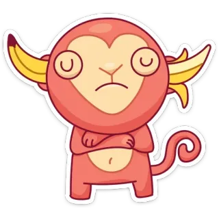 🙉 원숭이, 바나나, 만화, 웃긴, 귀여운, 동물, 스티커, 만화 telegram sticker