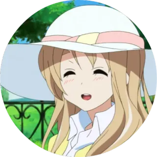 😄 Anime, Ragazza, Cartone animato, Cappello, Sorriso whatsapp sticker