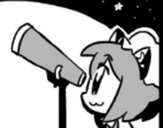 🧐 anime, gato, telescopio, estrellas, dibujos animados, observación, manga whatsapp sticker