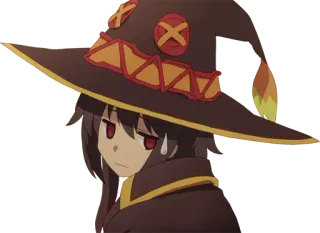 😓 Megumin Konosuba Anime, Manga, Megumin, Konosuba, Mago, Carino, Cappello whatsapp sticker