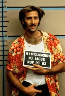 🥃 H.I. McDunnough Raising Arizona H.I. MCDUNNOUGH
NO. 14686
NOV 29 83 mugshot, comedy, movie, Nicholas Cage, Raising Arizona telegram sticker