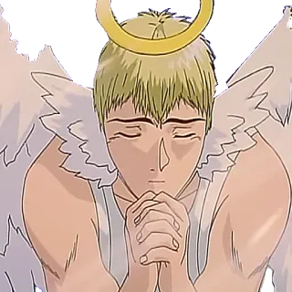 😇 angel, anime, cartoon, halo, wings telegram sticker