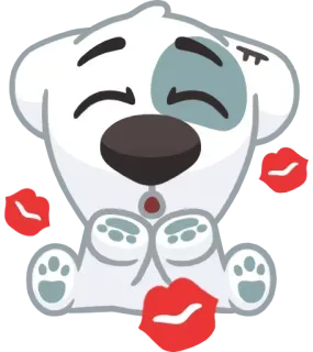 😘 chien, baiser, mignon, animal, sticker, dessin animé whatsapp sticker