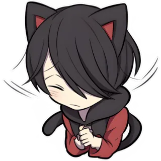 😣 anime, cat, cute, kawaii, chibi, sad telegram sticker