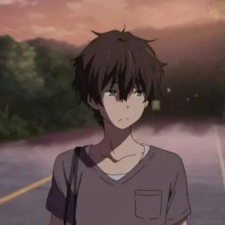 💛 anime, con trai, nhân vật, tóc nâu telegram sticker