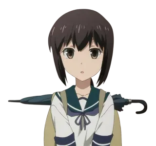 😐 Anime, Garota, Personagem, Japonês, Uniforme Escolar telegram sticker