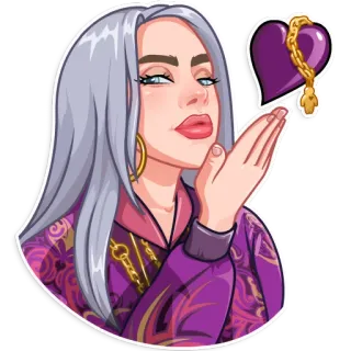 😘 Billie Eilish Gwiazda pop, Piosenkarz, Celebryta, Billie Eilish telegram sticker