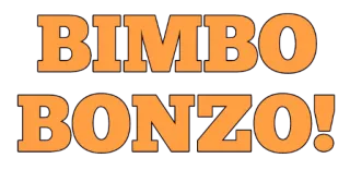 👦 BIMBO BONZO! text, orange, bold telegram sticker