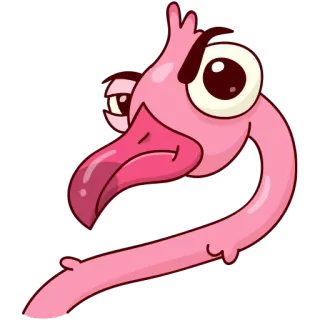 😠 flamingo, desenho animado, animal, pássaro, rosa, engraçado, fofo telegram sticker